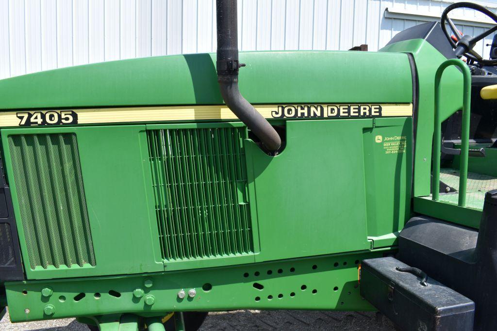 2002 John Deere 7405 2WD Open Station ROPS Tractor, 2171 Actual 2nd Owner Hours, 16 Speed