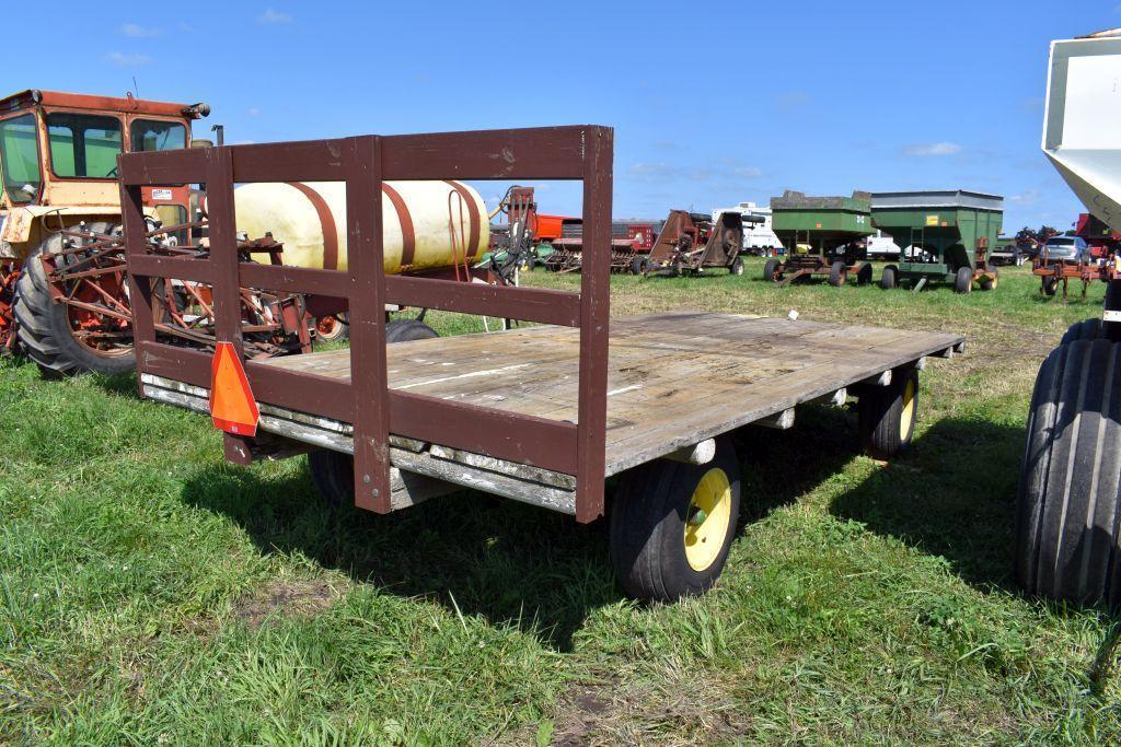 Flatbed 16' Hay Rack on John Deere 8 Ton Running