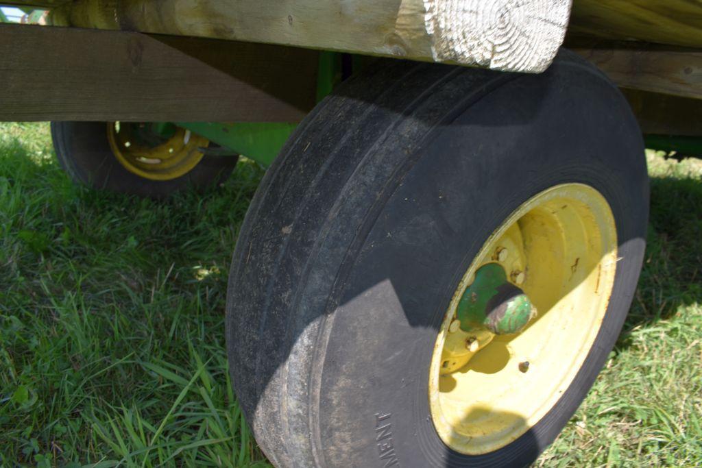 Flatbed 16' Hay Rack on John Deere 8 Ton Running