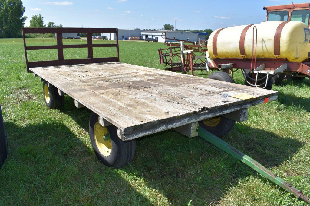 Flatbed 16' Hay Rack on John Deere 8 Ton Running