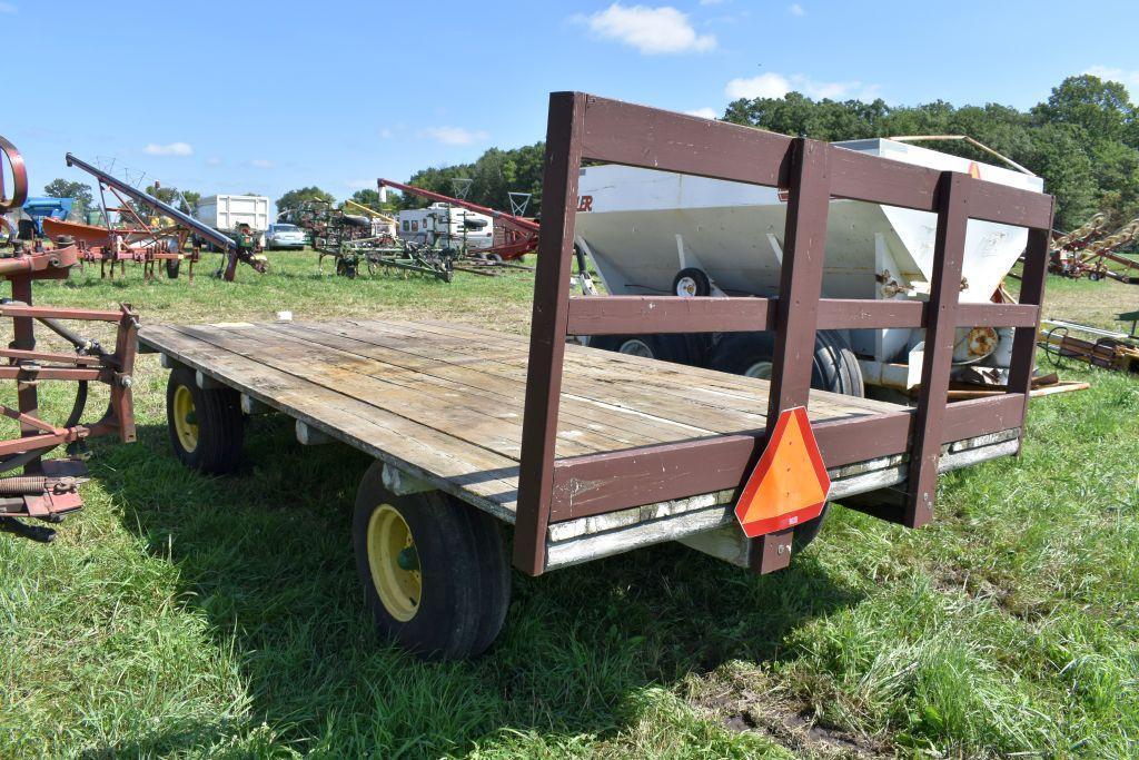 Flatbed 16' Hay Rack on John Deere 8 Ton Running