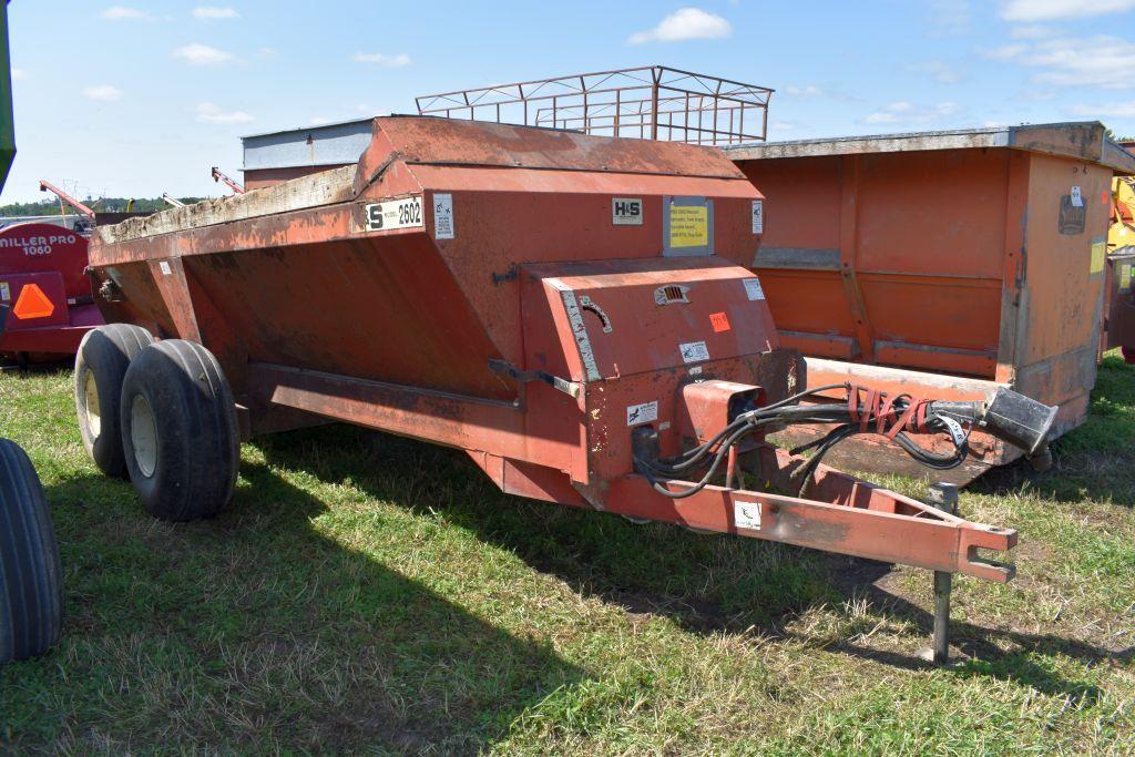 H&S 2602 Manure Spreader, Twin Auger, Variable