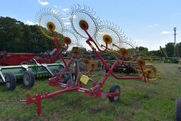 Tonutti 10 Wheel V Rake with Kicker Wheel