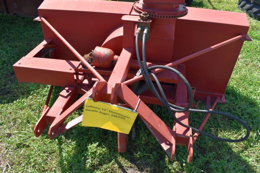 Loftness 72" Snowblower, Double Auger, 540 PTO