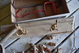 Primitive Hay Hook, Duster, Fuel Nozzle, Spark Plugs, Coat Rack