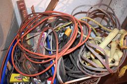 (3) Boxes Of Electrical Cord, Tie Downs, Misc. Shop Supplies