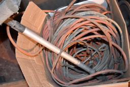 (3) Boxes Of Electrical Cord, Tie Downs, Misc. Shop Supplies