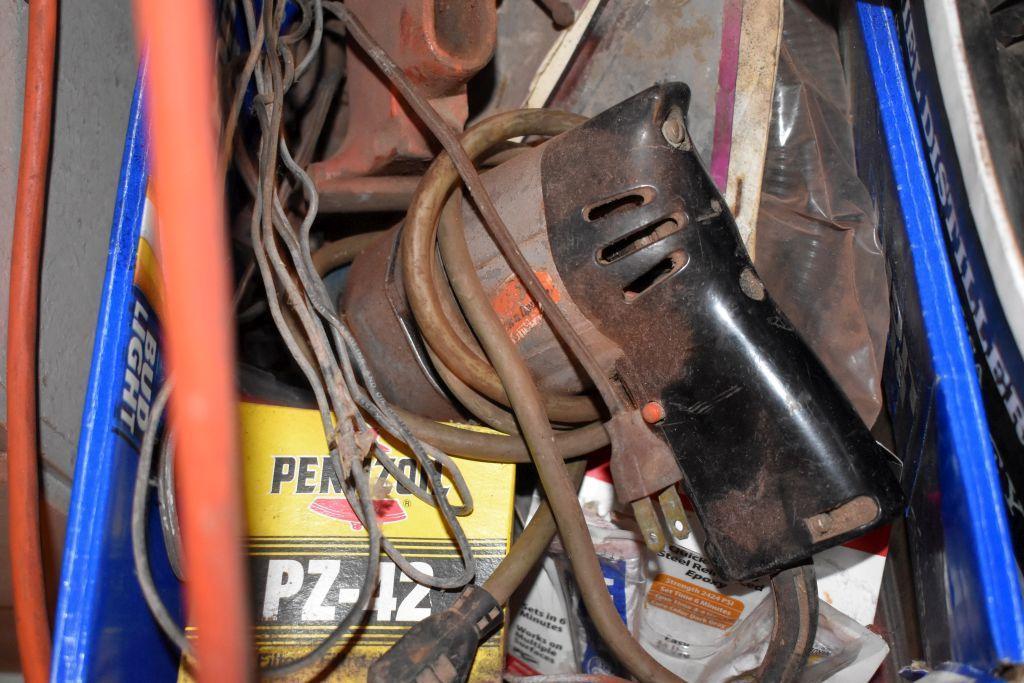 (3) Boxes Of Electrical Cord, Tie Downs, Misc. Shop Supplies