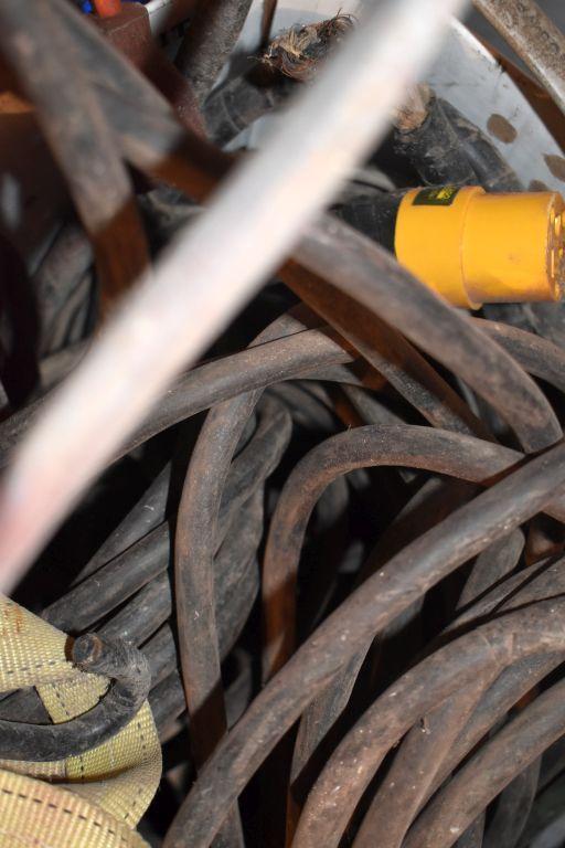 (3) Boxes Of Electrical Cord, Tie Downs, Misc. Shop Supplies