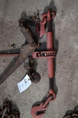 Two ratchet chain binders