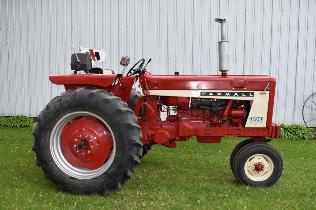 McCormick Farmall 656 Gas, Restored, NF, two slab starter weights, custom steps, fast hitch