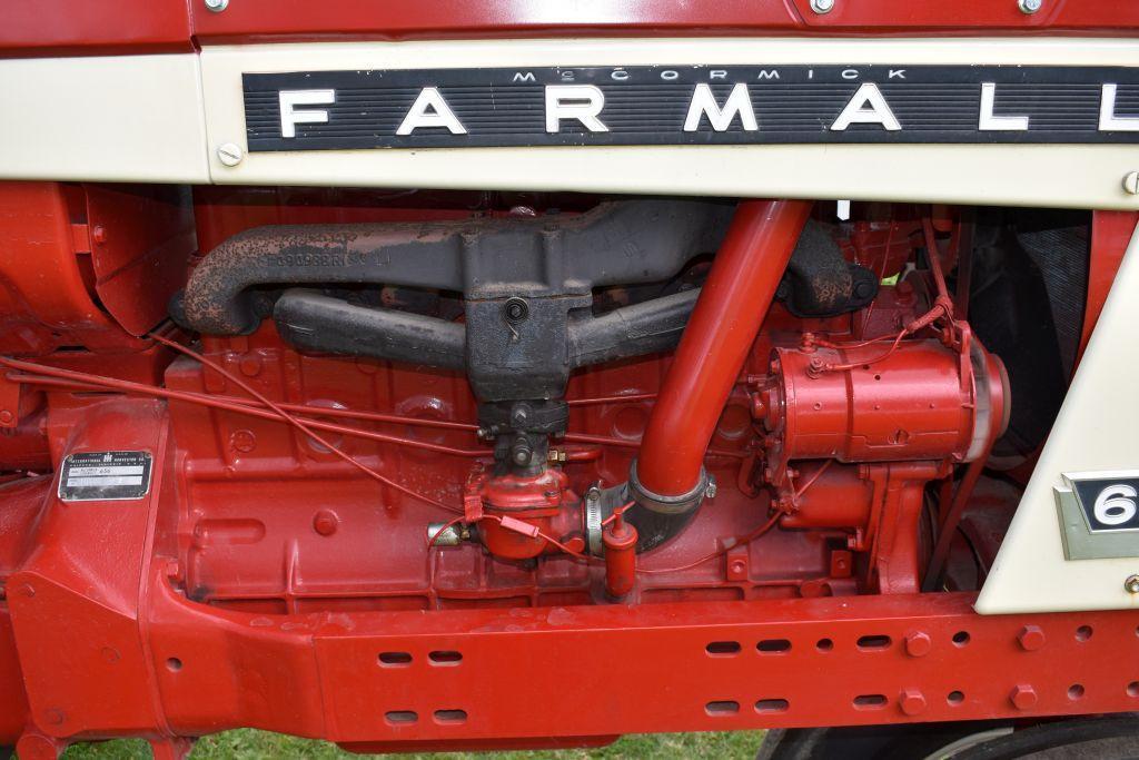 McCormick Farmall 656 Gas, Restored, NF, two slab starter weights, custom steps, fast hitch
