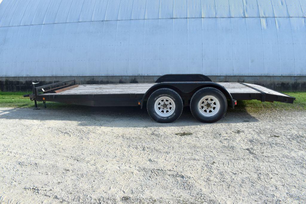 2000 PJ Trailer, 18' With 2' Dove Tail, 3500lb Tandem Axle, 83" Wide, Elec. Brakes, Stake Pocket