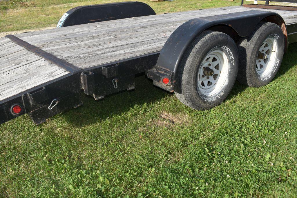 2000 PJ Trailer, 18' With 2' Dove Tail, 3500lb Tandem Axle, 83" Wide, Elec. Brakes, Stake Pocket