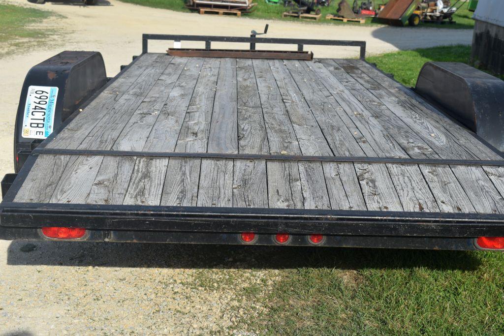 2000 PJ Trailer, 18' With 2' Dove Tail, 3500lb Tandem Axle, 83" Wide, Elec. Brakes, Stake Pocket