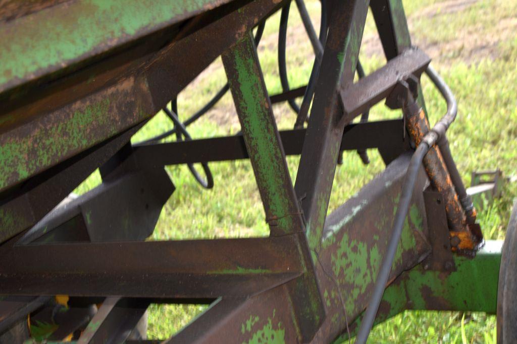 Huskee Model 225 Gravity Box with Hyd. Drive Auger on John Deere 1065 Running Gear