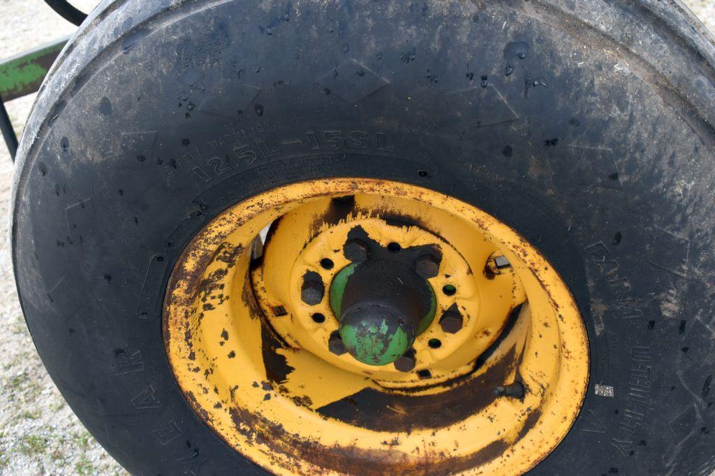 Huskee Model 225 Gravity Box with Hyd. Drive Auger on John Deere 1065 Running Gear