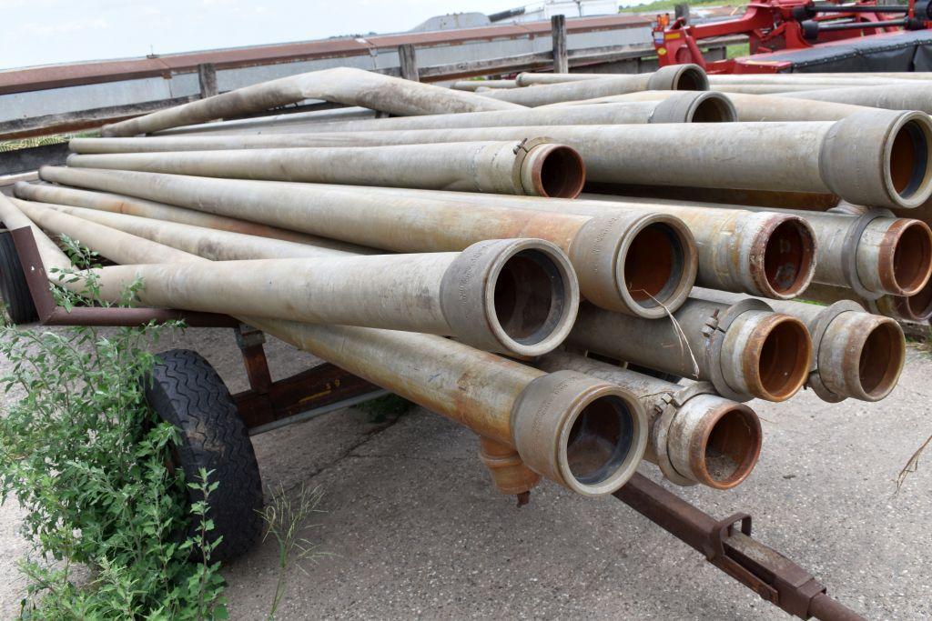 (26) 30' x 6" irrigation Pipe Sections, Some May Need Repair, Selling With Shop Built Trailer
