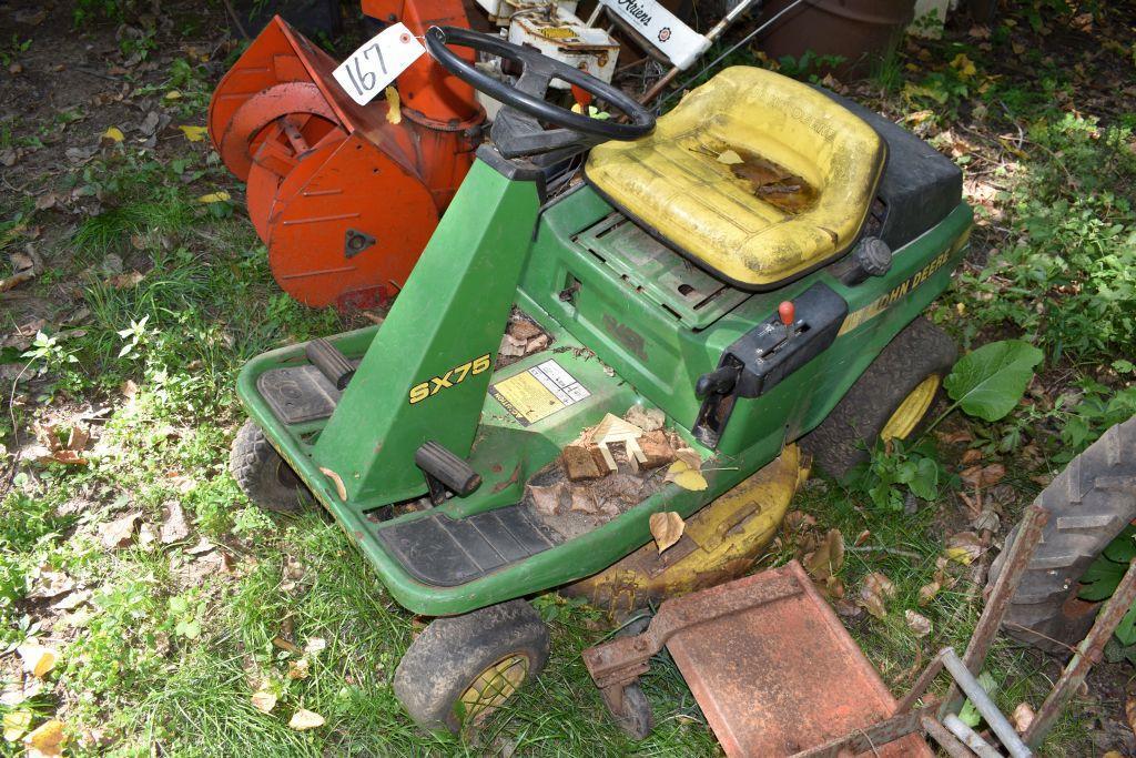 John Deere SX75 Lawn Mower, unknown condition