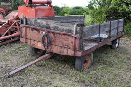 14' Metal/Wood Barge Box on Running Gear, with Hoist, Has not Been Used in Many Years