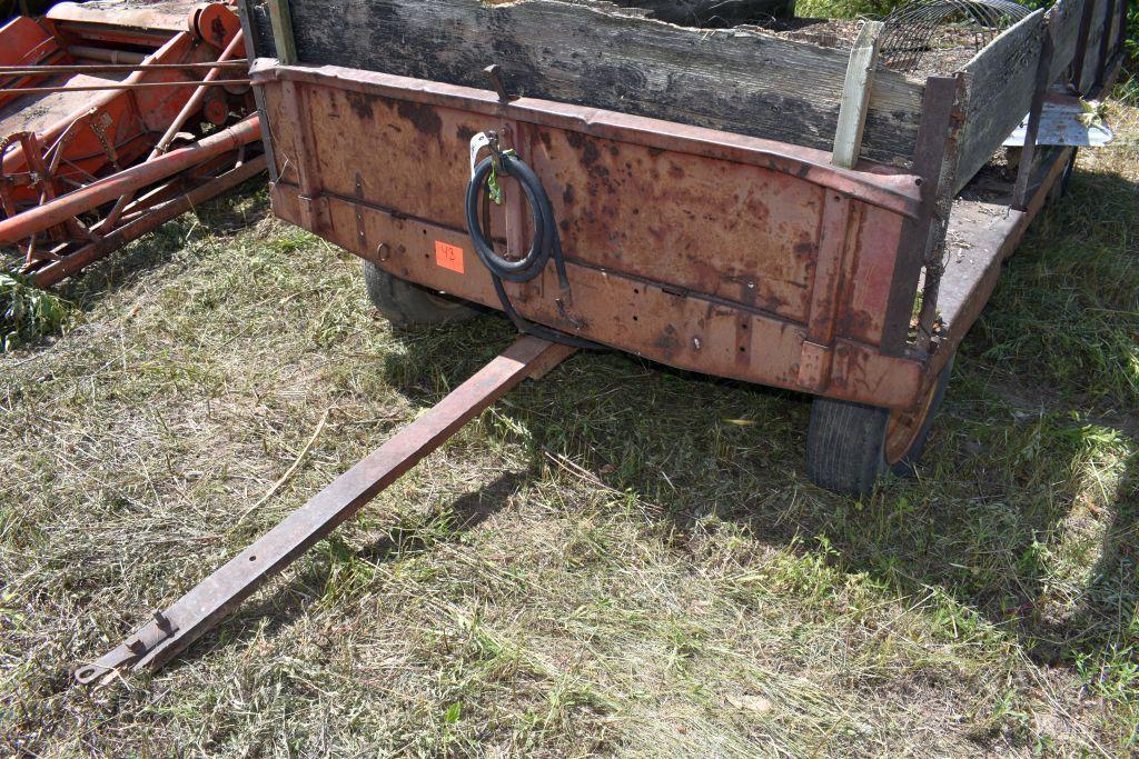 14' Metal/Wood Barge Box on Running Gear, with Hoist, Has not Been Used in Many Years