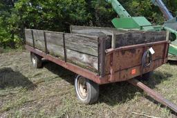 14' Metal/Wood Barge Box on Running Gear, with Hoist, Has not Been Used in Many Years