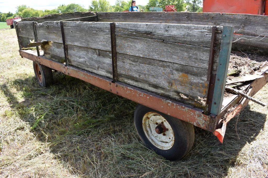 14' Metal/Wood Barge Box on Running Gear, with Hoist, Has not Been Used in Many Years