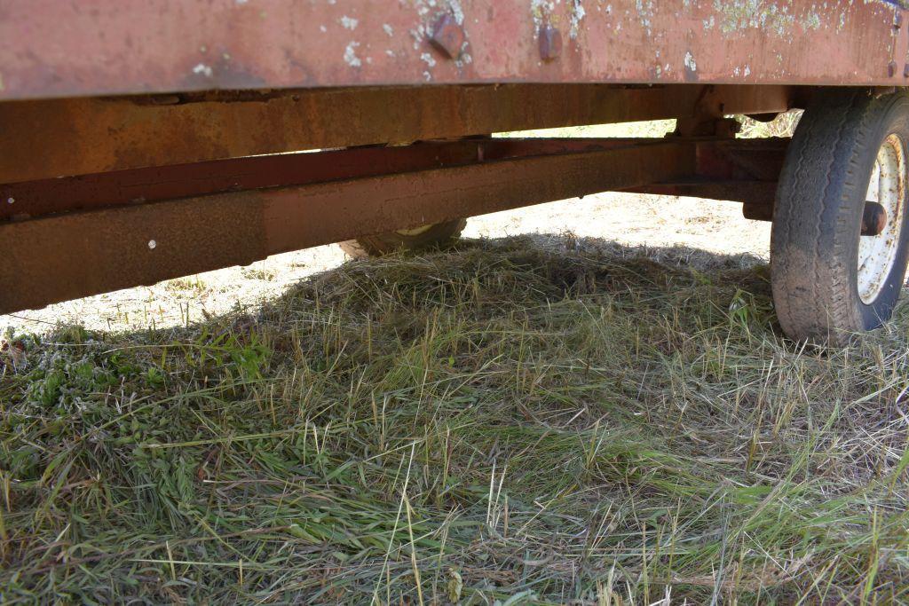 14' Metal/Wood Barge Box on Running Gear, with Hoist, Has not Been Used in Many Years