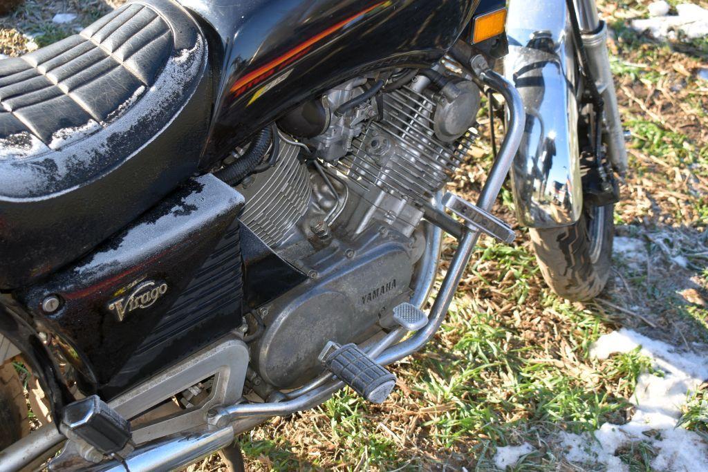 Yamaha Virago 920cc Motorcycle, 11,923 Miles Showing, Windshield, Needs Work, Non Running,
