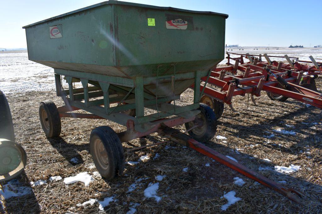 Dakon 150 Bushel Gravity Box with Electric 6 Ton Running Gear