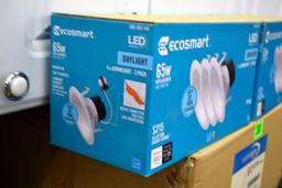 e-conolight Large Wall Pack/Flood 80W LED, (2 Boxes) EcoSmart 65W Light Bulbs