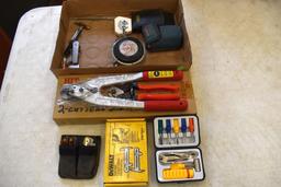 Wire Rope Cutters, Crown Stops, Knives, Bosch Digital Distance Measurer, Tape Measure