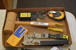 Assorted Hand Tools: Hack Saw, Hammer Stapler, Chalk Line and More