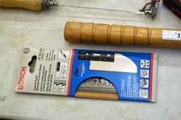 Assorted Hand Tools: Milwaukee Bits, Hammer, Stapler, Chalk Line and More