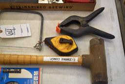 Assorted Hand Tools: Milwaukee Bits, Hammer, Stapler, Chalk Line and More