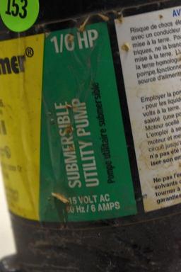 Simer 1/6hp Submersible Utility Pump