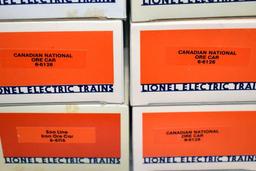 (7) Lionel Electric Trains: Soo Line Iron Ore Cars, Canadian National Ore Cars