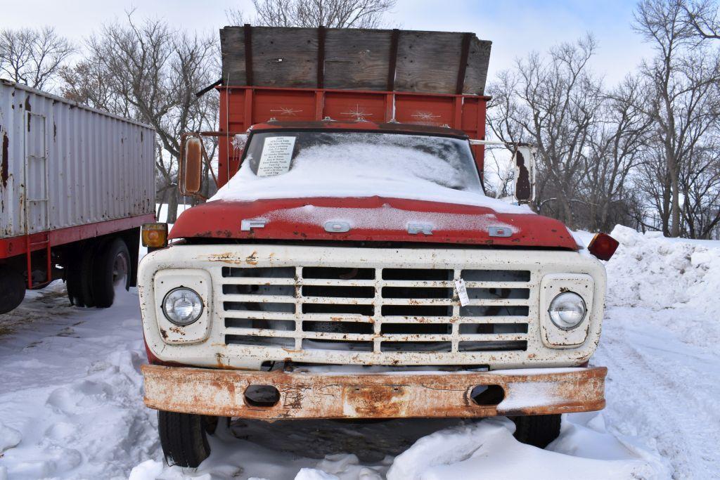 1978 Ford F600 Grain Truck, Single Axle, 16' Omaha Box & Hoist, 360 V8, 5x2 Speed, NO TITLE...