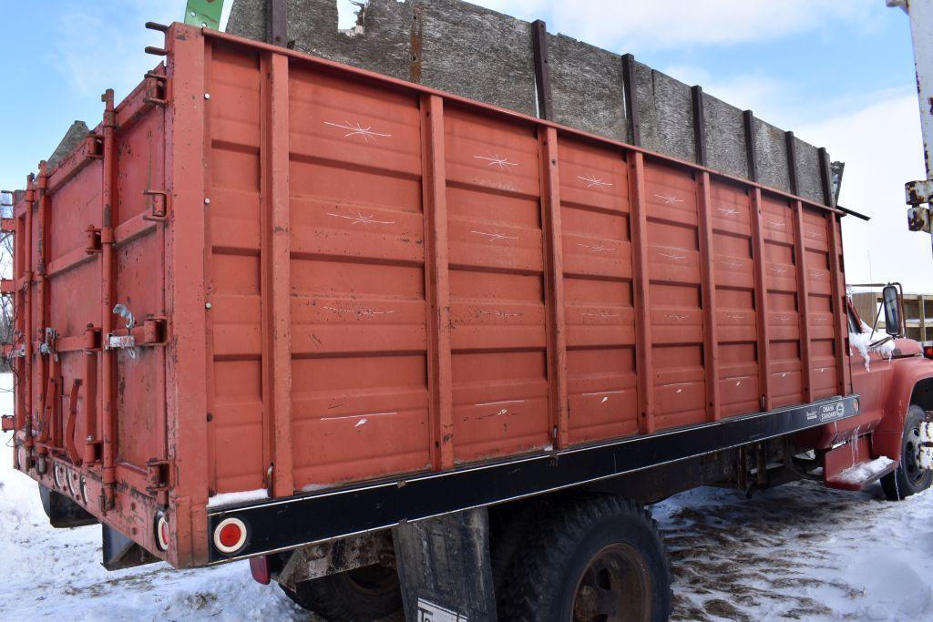 1978 Ford F600 Grain Truck, Single Axle, 16' Omaha Box & Hoist, 360 V8, 5x2 Speed, NO TITLE...
