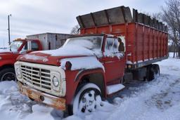 1978 Ford F600 Grain Truck, Single Axle, 16' Omaha Box & Hoist, 360 V8, 5x2 Speed, NO TITLE...