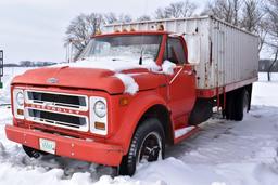1971 Chevy C50 Grain Truck, Single Axle, 15' Box & Hoist, Automatic, V8 Gas, NO TITLE...