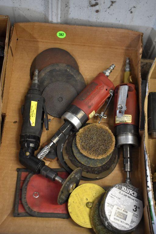 (3) Air Die Grinders with Abrasive Pads