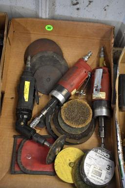 (3) Air Die Grinders with Abrasive Pads