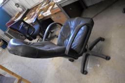 Metal Desk with (2) Office Chairs