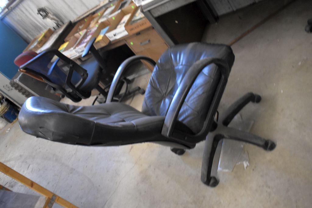Metal Desk with (2) Office Chairs