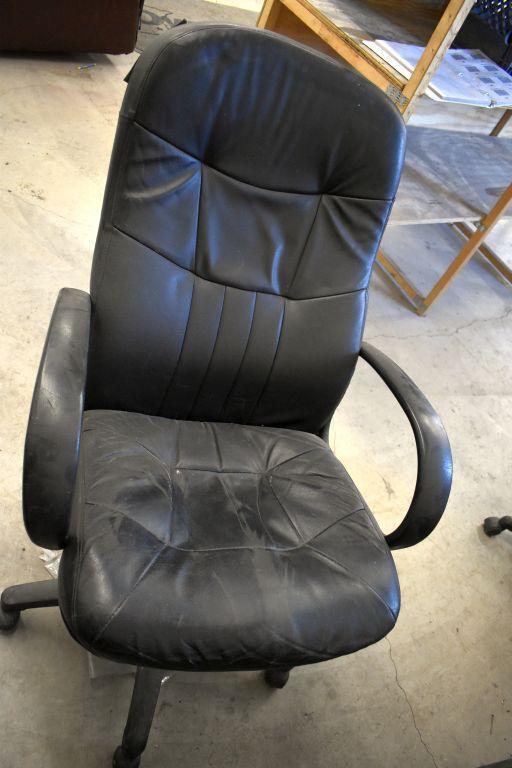 Metal Desk with (2) Office Chairs