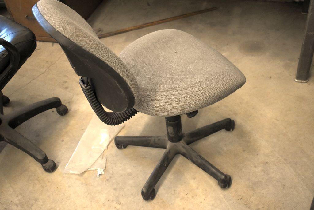 Metal Desk with (2) Office Chairs
