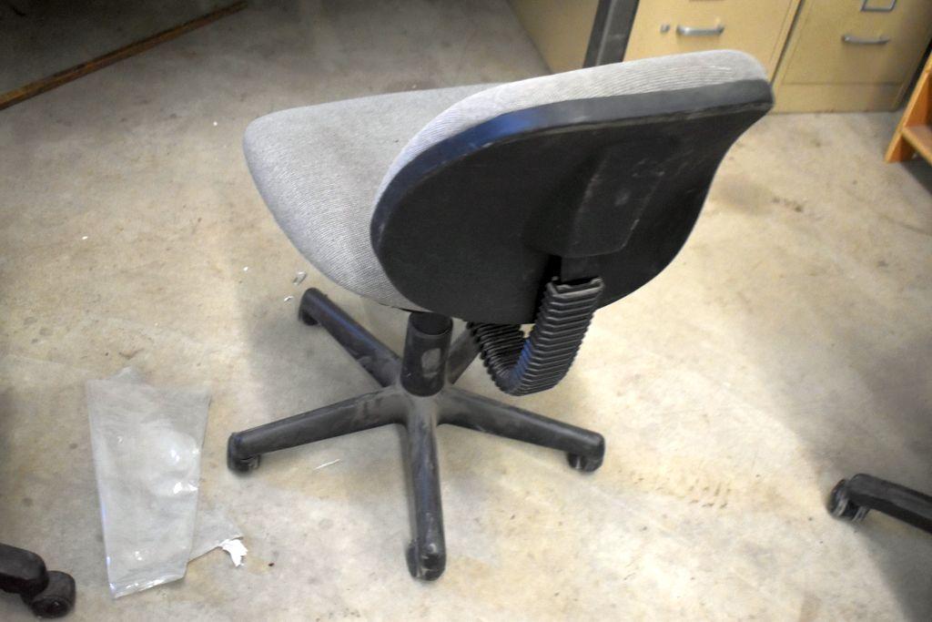 Metal Desk with (2) Office Chairs