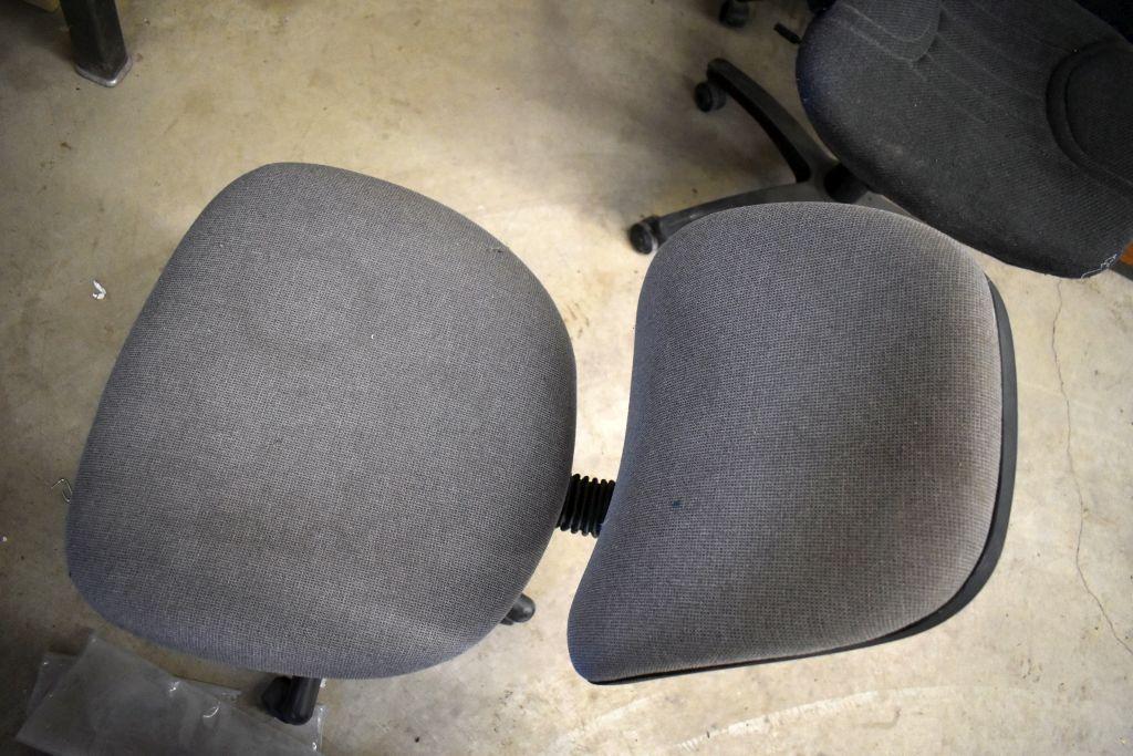 Metal Desk with (2) Office Chairs