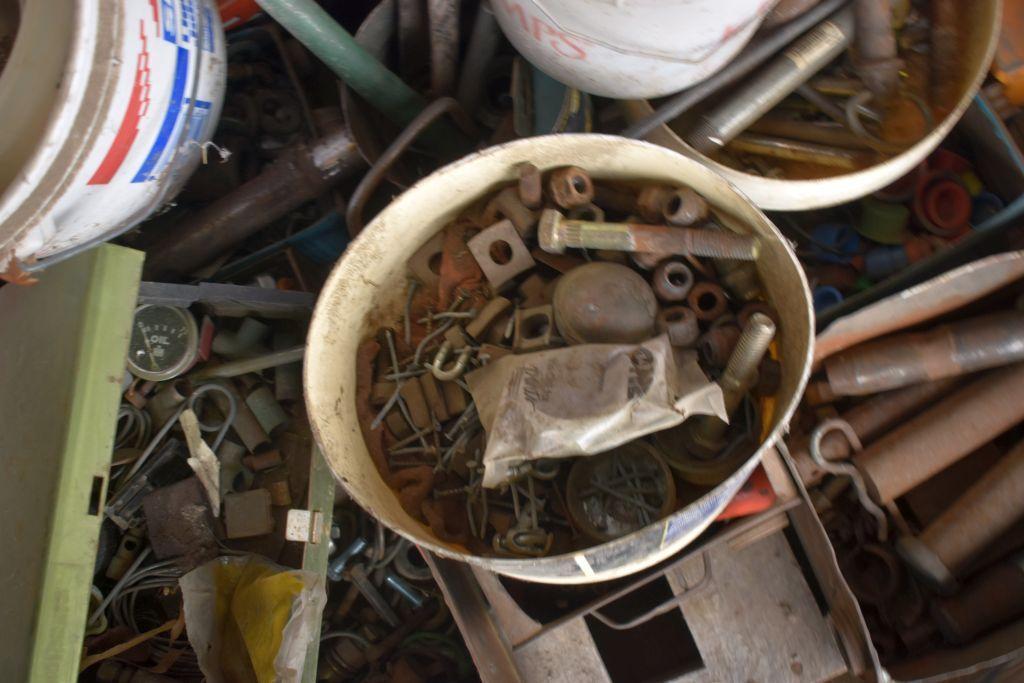 Pallet Containing Pins, Cable Clamps, Other Hardware